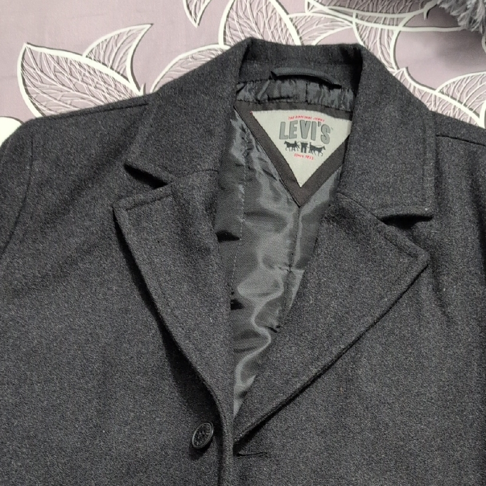 Levi's Charcoal Pea Coat for Men